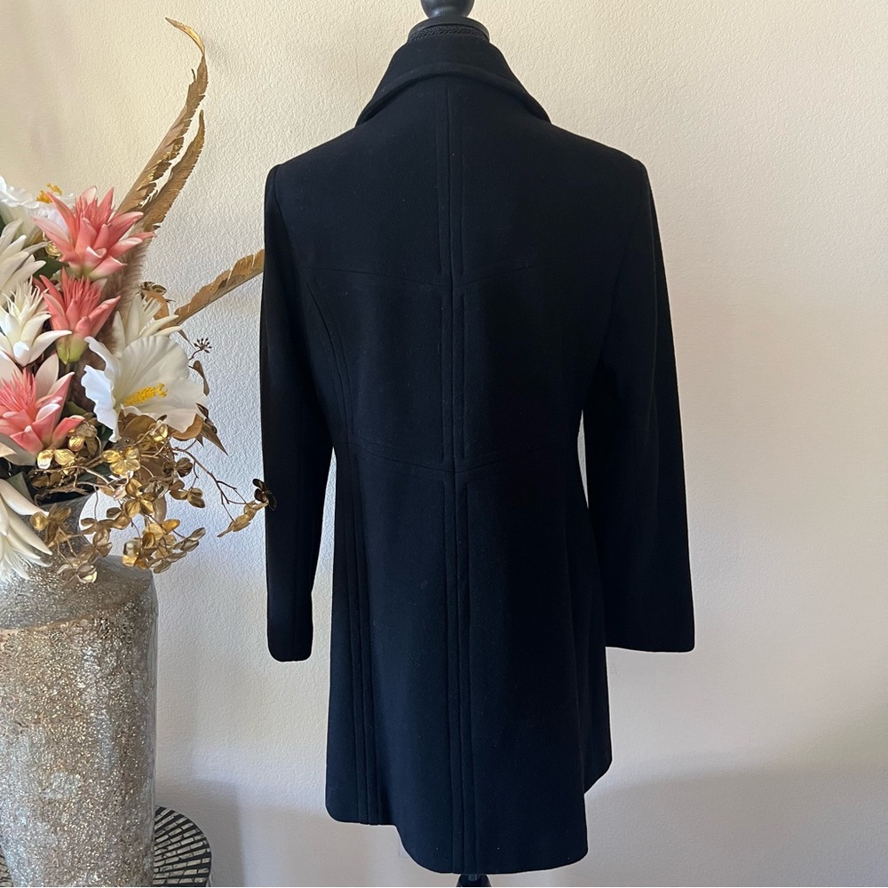 NWOT Anne Klein Black Wool Mid Length Coat - Picture 4 of 13